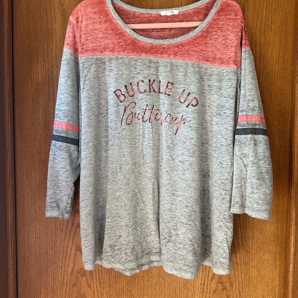 Maurices Gray and Pink Top